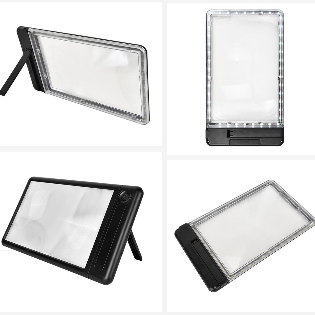 Full Page Magnifying Glass 4X Magnification Glass with 43 Bright LED and Adjustable Stand for Seniors and Book Lovers