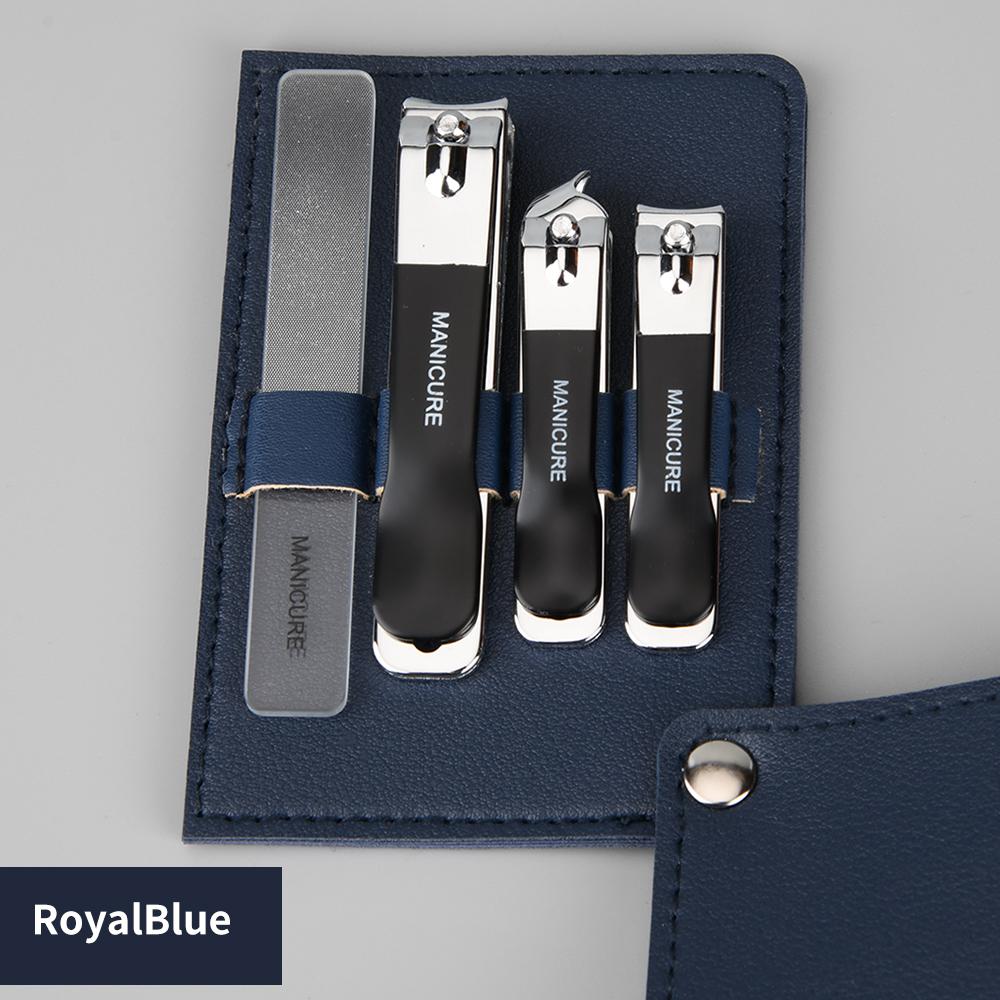 4pcs Manicure & Pedicure Set Durable Carbon Steel Nail Clipper & Nano Nail File Sharp & Stylish