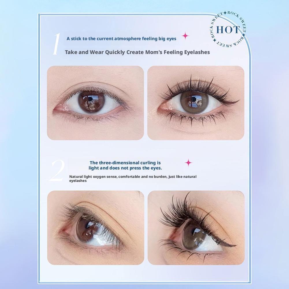 Falsche Wimpern ohne Kleber, natürlich aussehende falsche Wimpern, 3D-falsche Wimpern ohne Klebstoff, schwarze Wimpern mit starker Haftung in 1 Sekunde
