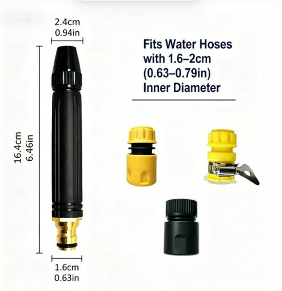 Black Diamond Copper-Plated High-Pressure Water Gun Nozzle for Car Wash & Garden Use
