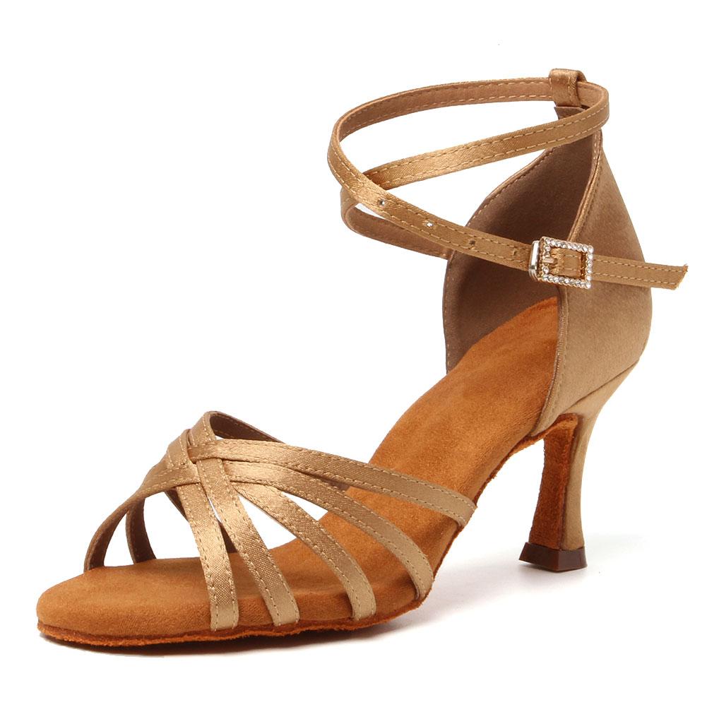 Latin Dance Shoes Women Suede Soles Tango Indoor Dancing Shoes Cuban Heels Party High Heel Ballroom Dance Shoes Wholesale