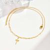 Ladies Fashion Stainless Steel Wave Chain Cross Necklace 18K Gold Versatile Jewelry Nc-2300