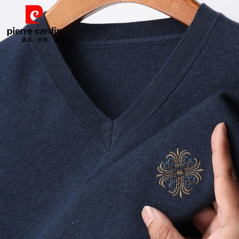 Pierre Cardin Men's V-Neck Short Sleeve Wool Blend Knit Sweater