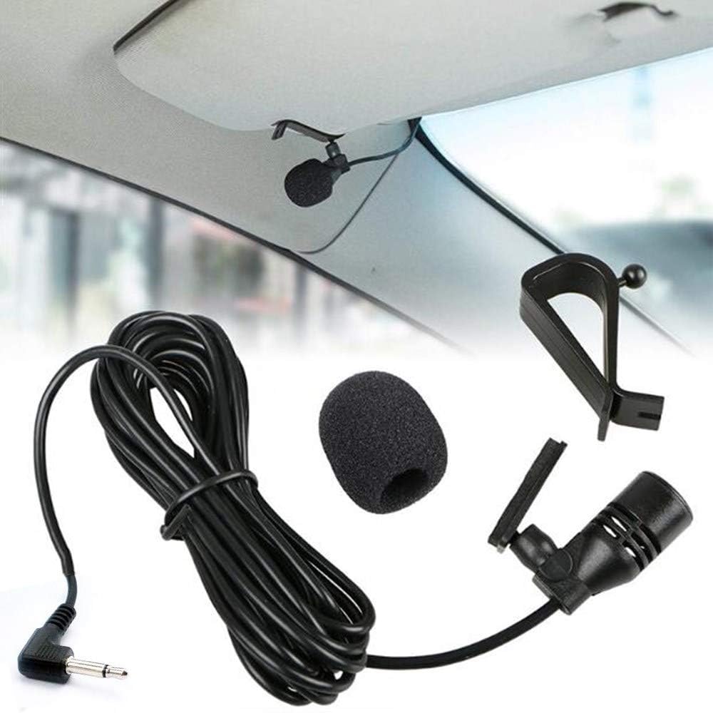 Car Microphone 3.5mm Stereo External Mic Car Radio Microphone Compatible with Kenwood Boss Corehan Power JVC Sony Jensen Alpine Vehicle Head Unit Car