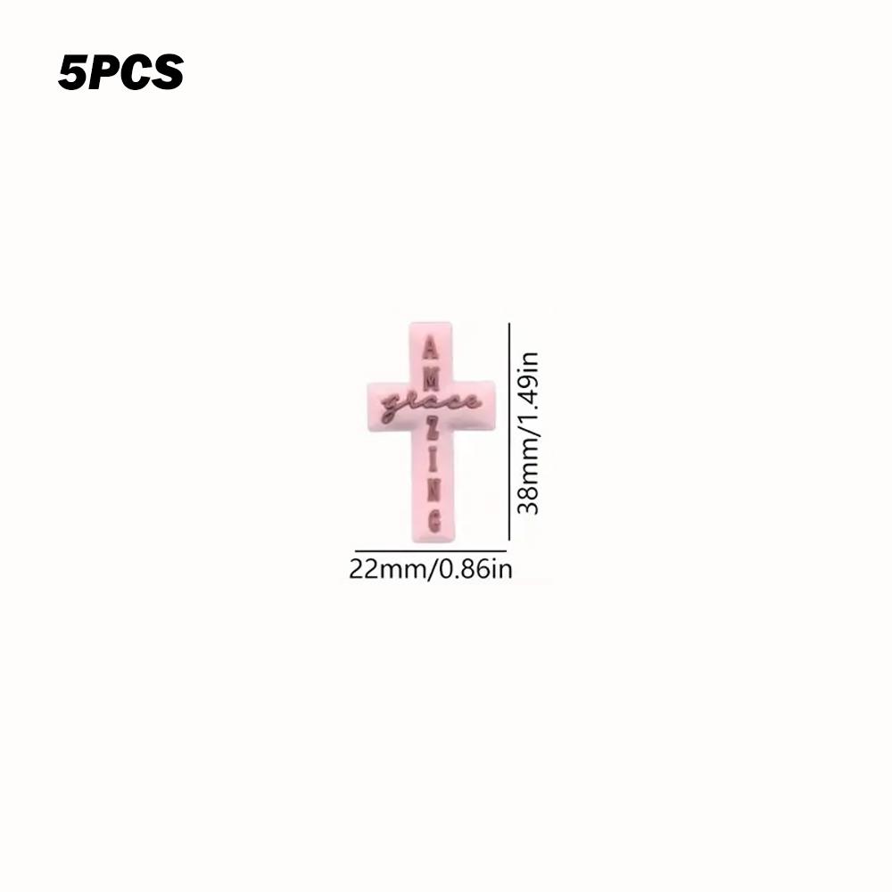 

5/25PCS letter cross silicone bead set, perfect for DIY handmade crafts such as keychains, necklaces, bracelets, etc