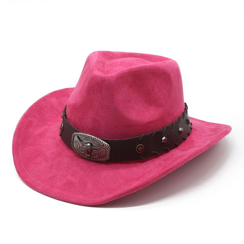 Западная ковбойская шляпа, замшевая, винтажная, британский козырек, модная шляпа M（56-59cm）