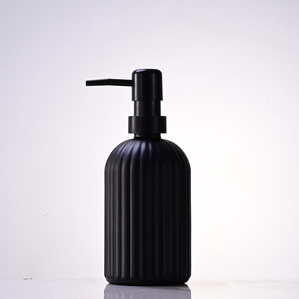 Nordic Large Capacity Vertical Stripe Glass Bottle for Hand Sanitizer, Shampoo, or Shower Gel
