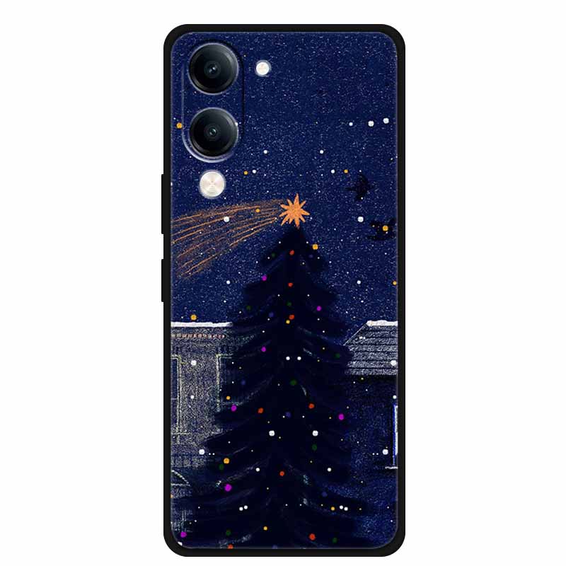 Christmas Case For Vivo Y04 Y04S Y37C Soft Silicone Phone Cover Funda For Vivo Y 04 04S 37C Black TPU Protective Bumper Casing