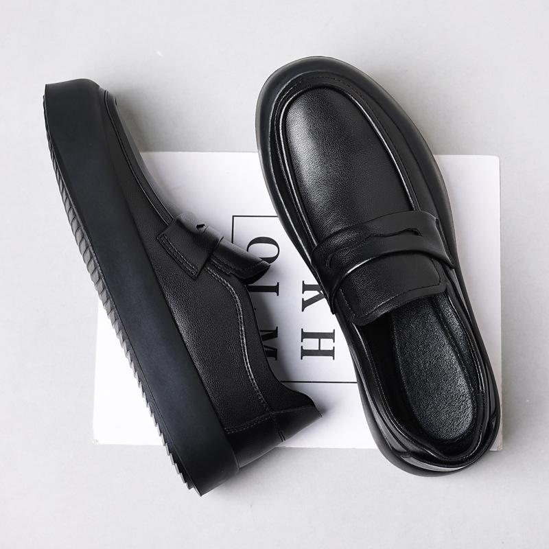 Fashion Men's Casual Shoes Genuine Suede Leather Thick Sole Mens Comfortable Driving Loafers Moccasins Men Outdoor Flats