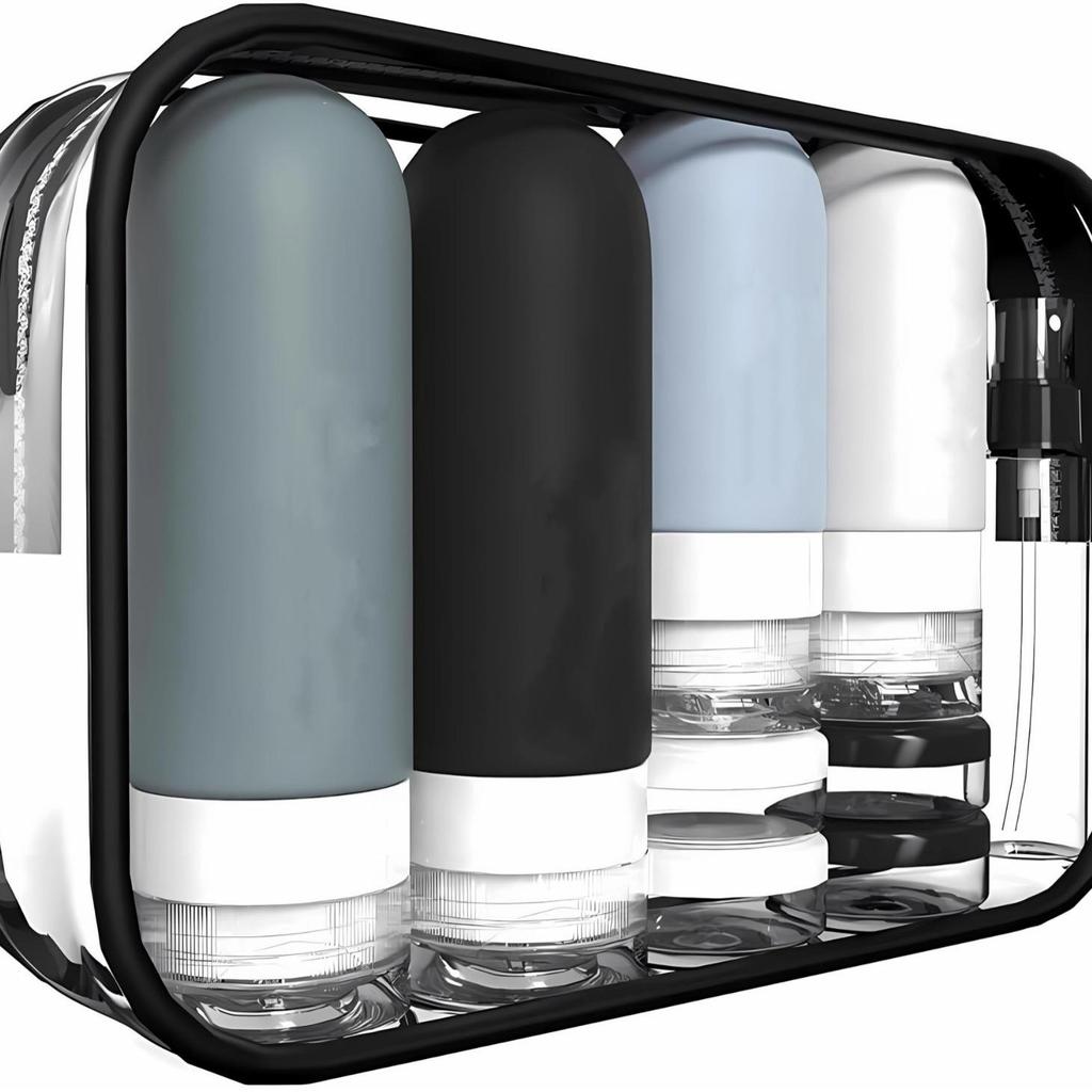 Leak-Proof Silicone Travel Toiletry Container: Easy-Squeeze Portable Shampoo & Conditioner Essential