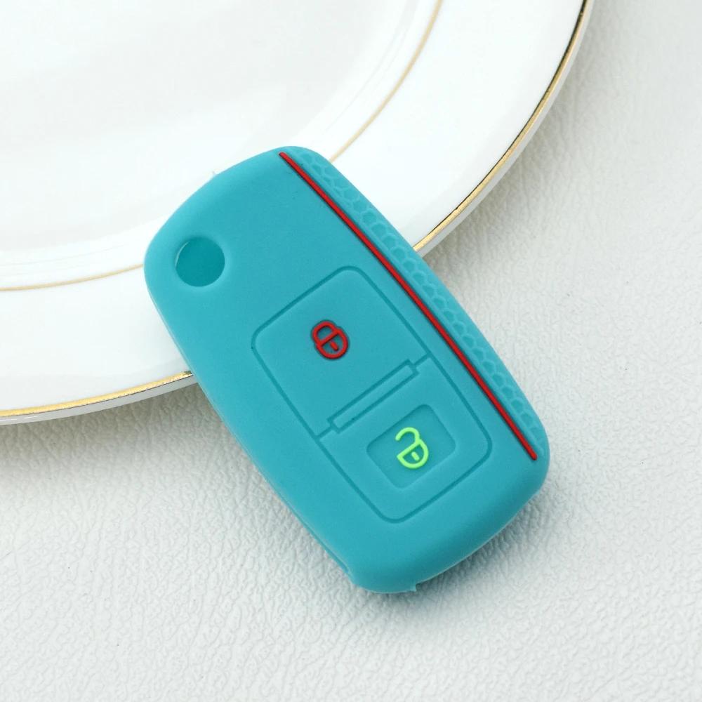 2 3 Buttons Silicone Flip Rubber Car Key Cover Case For VW Volkswagen Golf 5 6 7 MK4 Bora Amarok Polo Jetta Altea Alhambra Fob