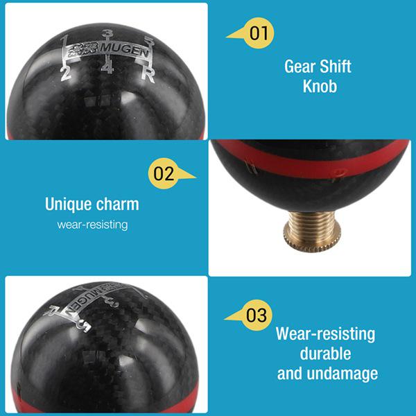 Universal Carbon Fiber Pattern Gear Shift Knob for Ben - 1pc none