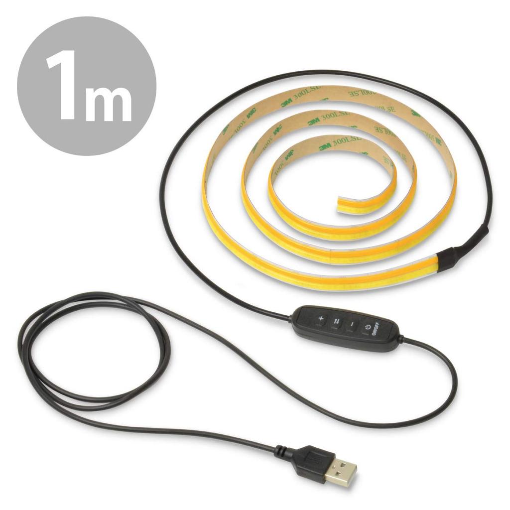 LED tape light color remote control Reruya USB 1m color temperature switching dimming Stick it on the desired location with tape and cut it with