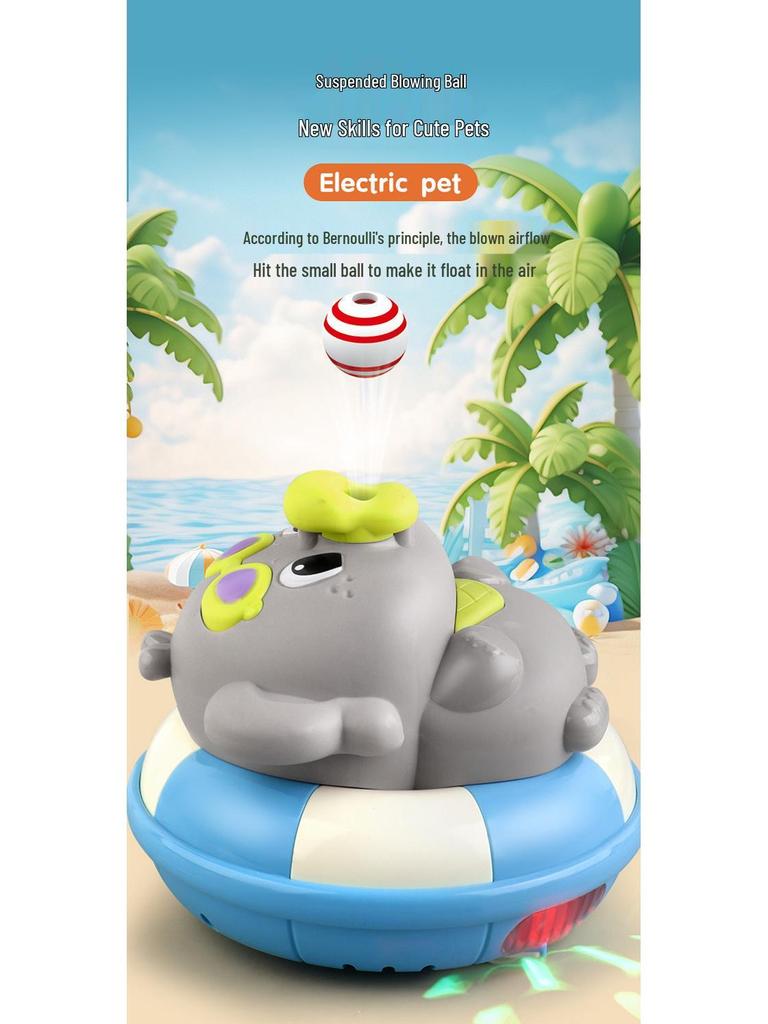 Electric Frog & Elephant Music Toy Set: Hovering Ball and Light-Up Features