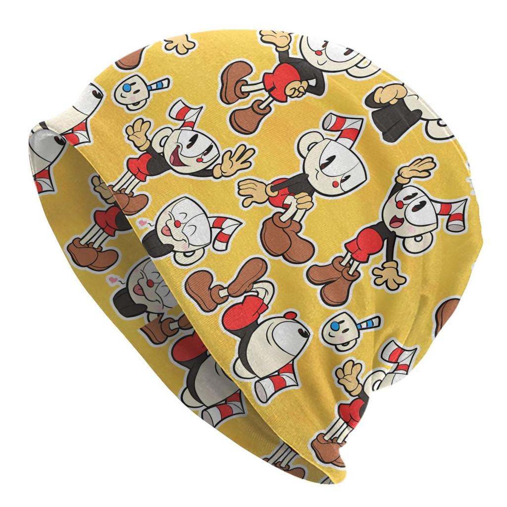 Great Retro Game Battle Cuphead Skullies Beanies Hats Spring Unisex Outdoor Caps Warm Multifunction Bonnet Hats