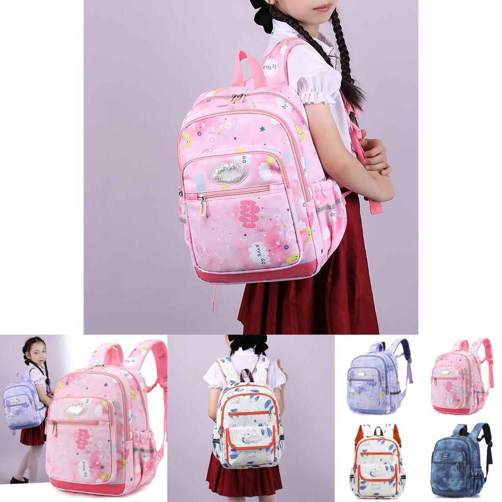Cute And Fun Durable Nylon School Backpack For Boys And Girls With Comfortable Arm Straps And Cartoon Print