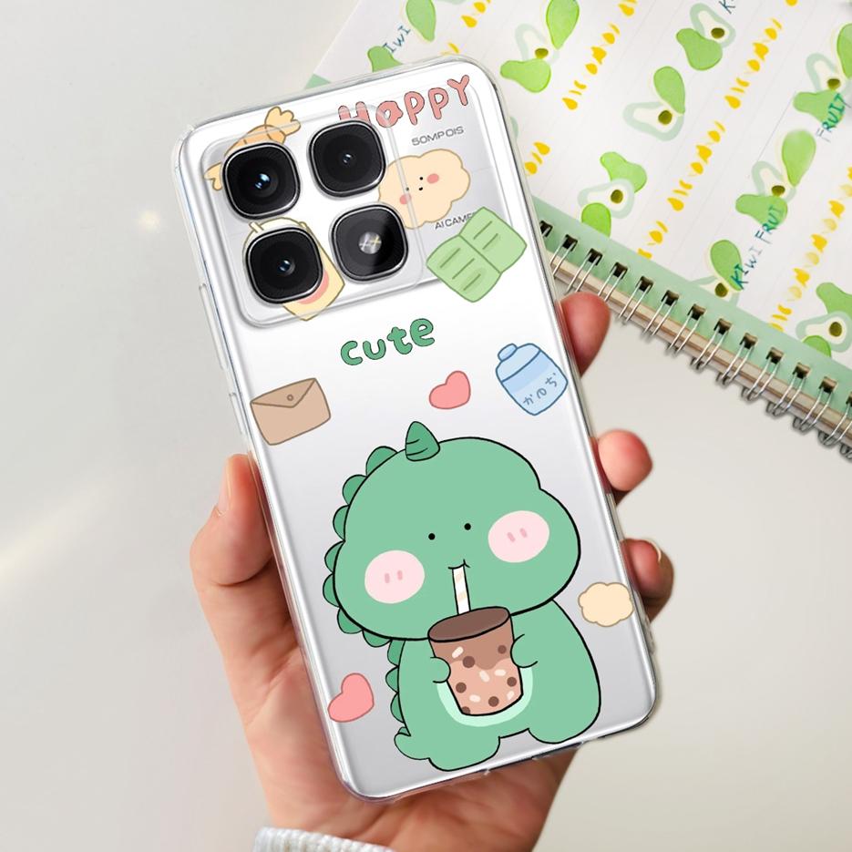 For Xiaomi 14T Pro Case Stylish Flowers Painted Cover 6.67'' Clear Silicone Phone Case For Xiaomi Mi 14T 14TPro Mi14T Soft Shell