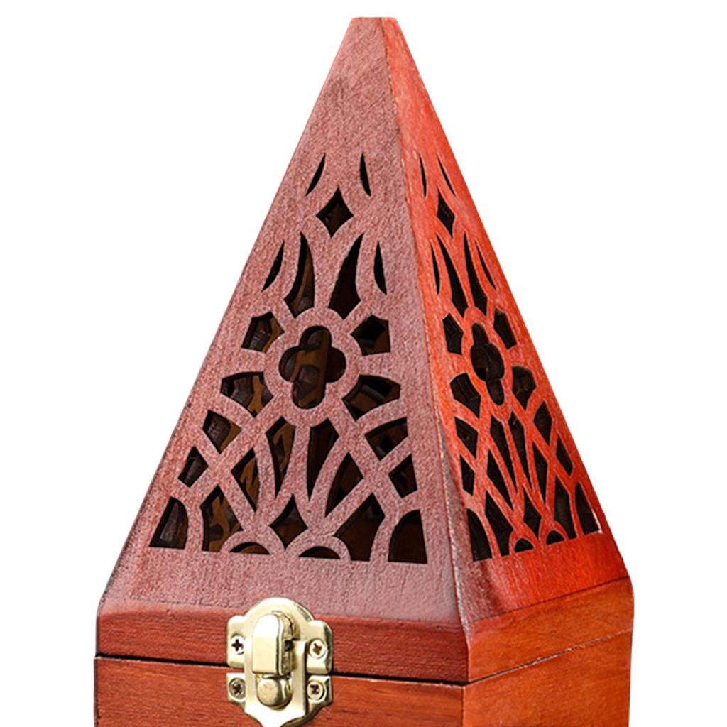 Kegel Räucherstäbchenhalter Pyramide Aschenfänger Holz Räucherstäbchen Brenner Box Räucherkästchen für Yoga Einweihung Meditation Schlafzimmer Hotel