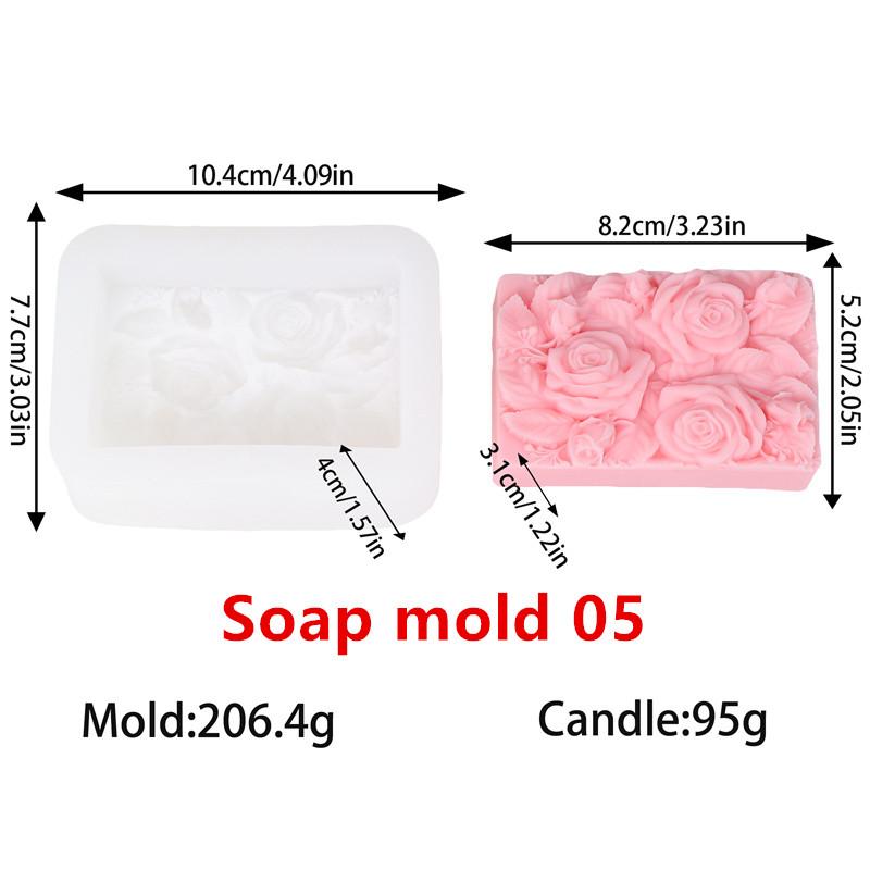 3D Love Rose Silicone Soapr Molds DIY Wedding Valentine's Day Heart Rose I Love U Silicone Soap Candle Mold Craft Art Candle
