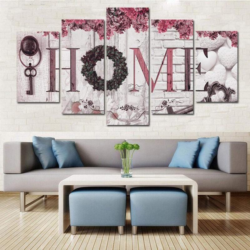 5Pcs Concise Wall Paintings Home Letter Prints Photo Paintings Wall Art For Home Decoration
