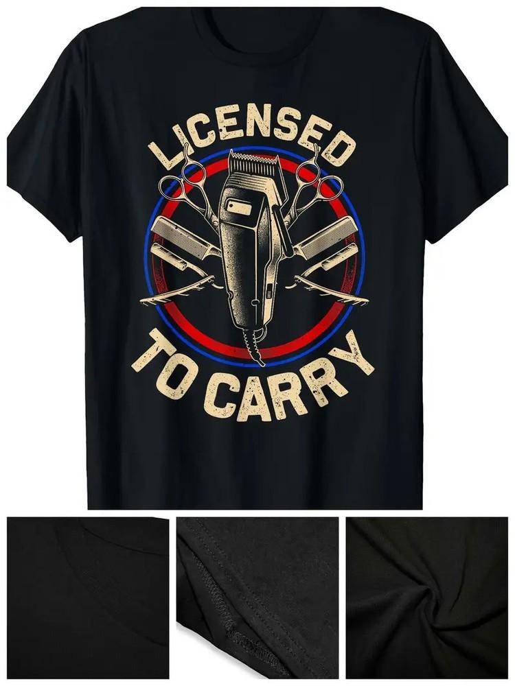 

Vintage Barber Themed Cotton T-Shirt 100% Cotton Regular Fit Crew Neck Short Unisex T-Shirt XXXXL