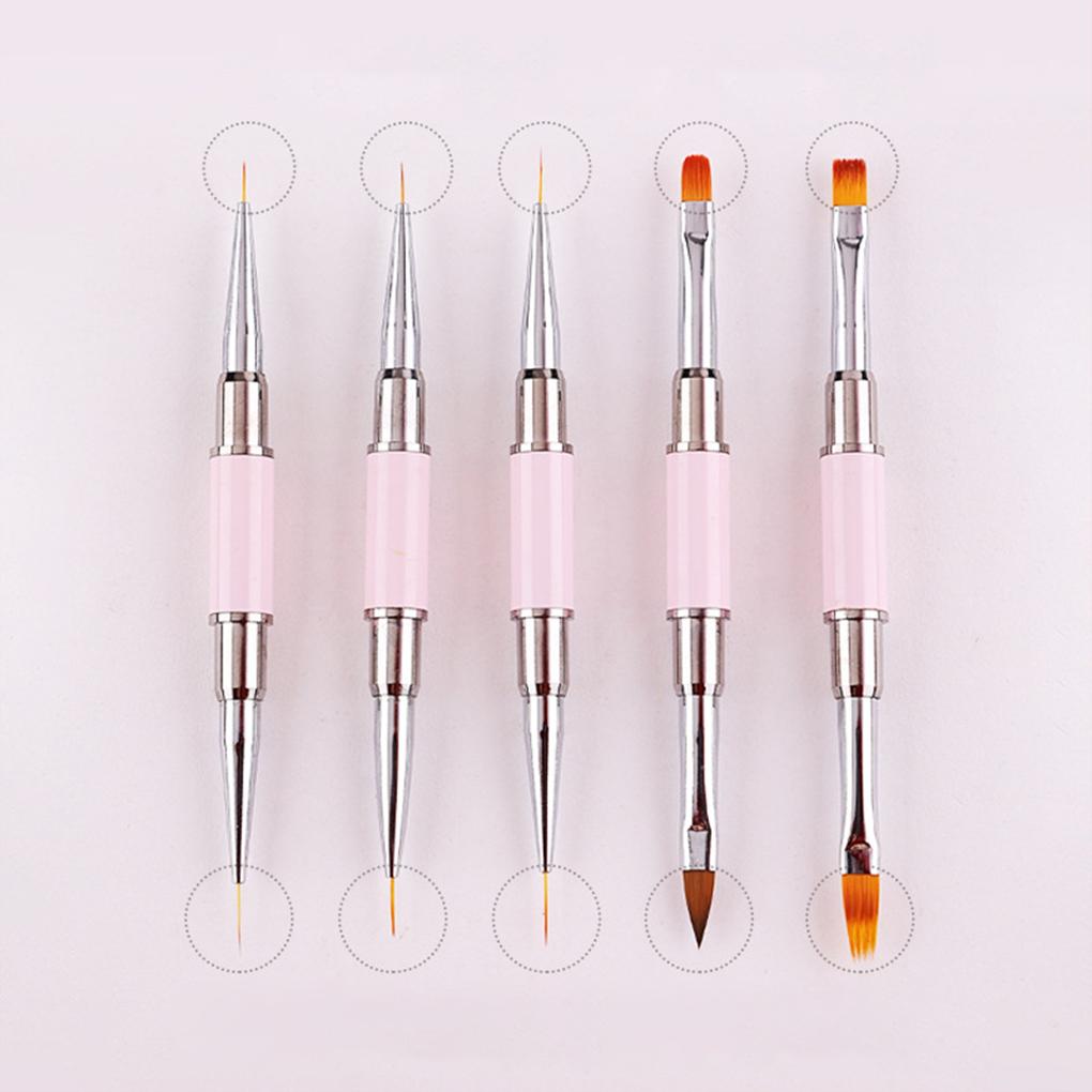 5pieces Professional Grade Nail Art Brushes Set - Precision Tools For Easy And Precise Nail Art Gel Nail Polish