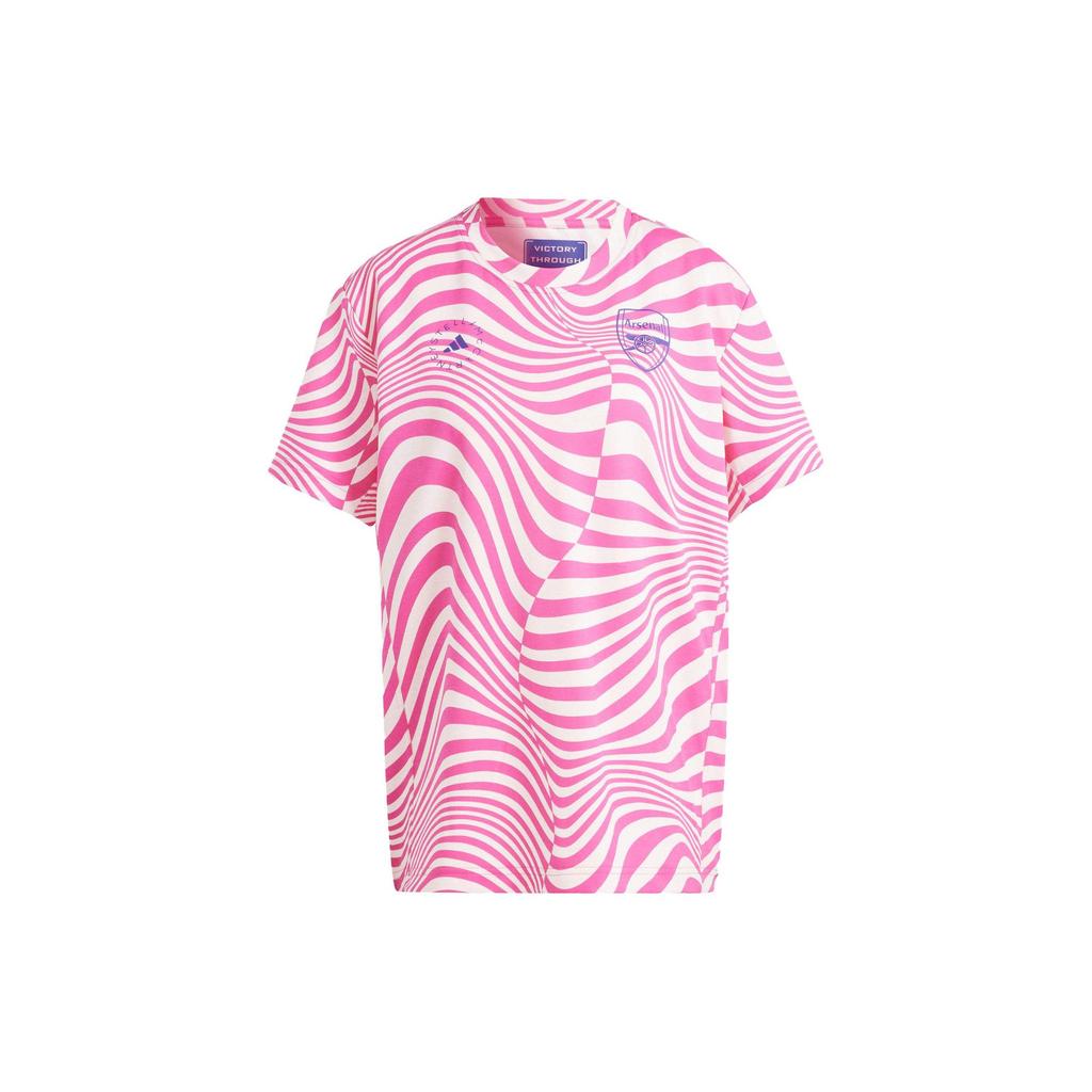 Adidas X Stella McCartney T Shirts Women's Pink Crew Neck Moderate Other IA1497