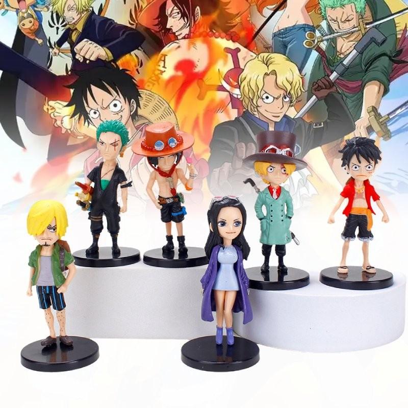 One Piece 6pcs Role Pvc Toy Model Desktop Decoration Children Christmas Gift