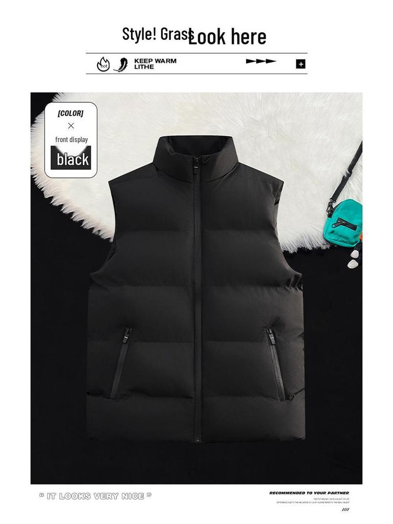 Popular Plus Size Men's Casual Vest - Loose and Warm Down Cotton for Autumn/Winter
