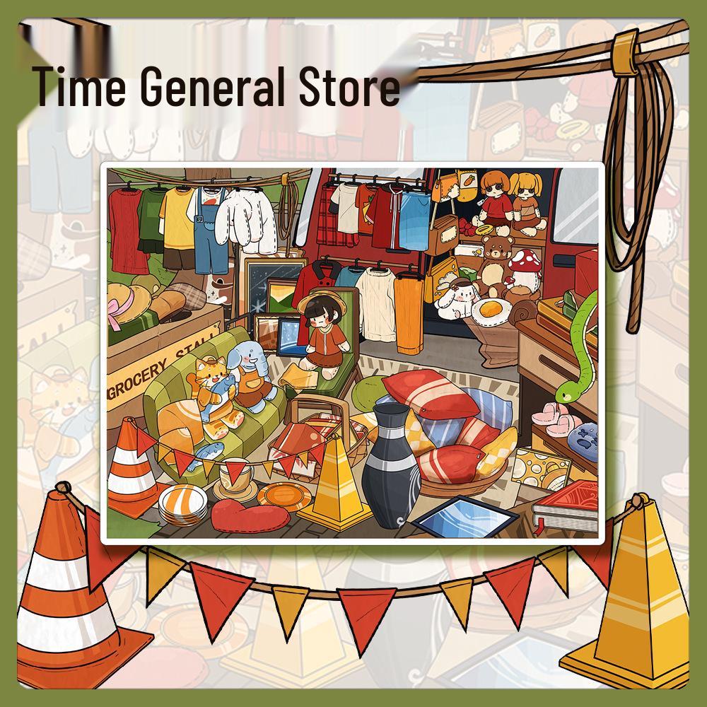 Large Format Miniature Shrinking World Time General Store Scenery - PET Transparent Material No