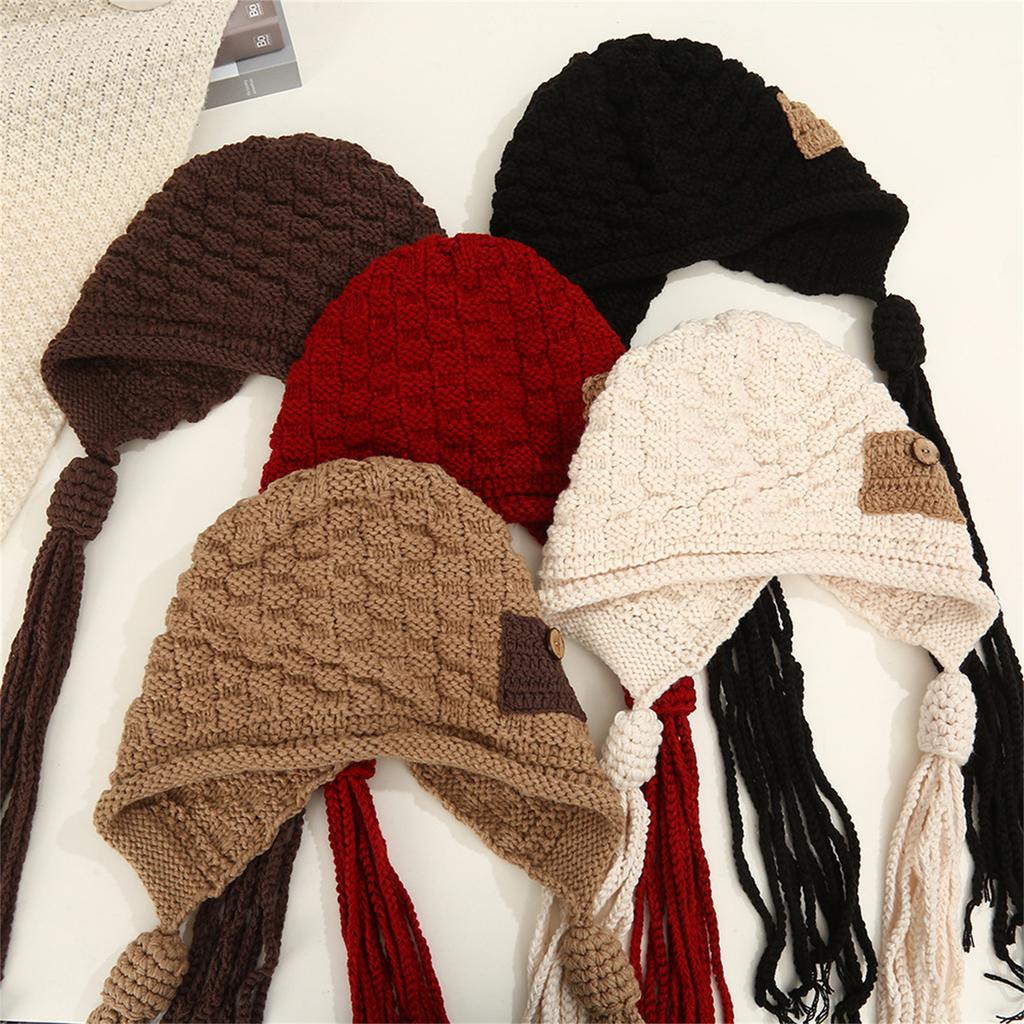 Womens Winter Peruvian Cover Ears Beanie Hat Ear Flap Sherpas Ski Snow Hats Knit Cute Tassels Beanies Hat