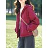 Giacca da Donna Monocolore Nuova per Primavera e Autunno Cappotto Casual Versatile con Cappuccio