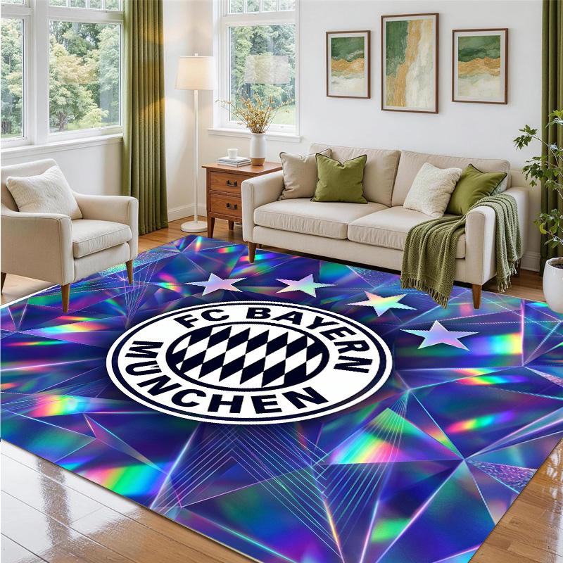Bayern Munich Design Crystal Velvet Rug Soft Decorative Mat for Bedroom Entrance