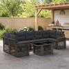 Garden Sofa Set 8 Pieces Gray and Dark Gray Poly Rattan
