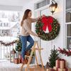 Christmas Wreath 61 Cm Door Wreath With Crestwood Fir Design Bow 50 Leds 140 Branch Tips 8 Light Modes