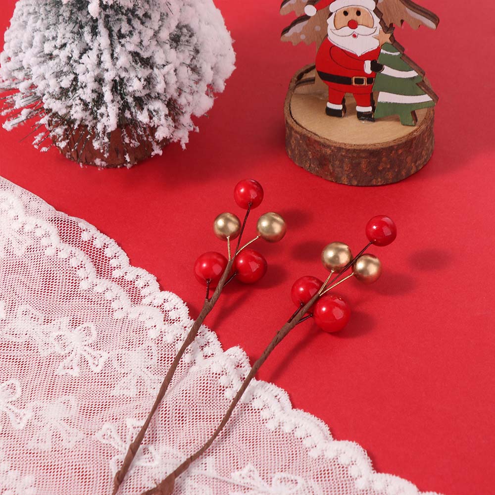 20 Pcs Simulated Christmas Artificial Berries Gold/Silver Gift Box Decorative Berries  Wedding