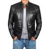 New autumn and winter European and American men's leather jacket stand-up collar punk locomotive leather jacket slim jacket