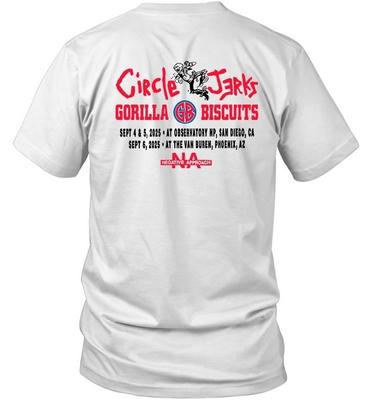 T-shirt tour Circle Jerks Gorilla Biscuits settembre 2025 San Diego Phoenix