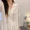 Ice Silk Women's Summer Pajama Set - 2024 Short Sleeve Imitation Silk Two-Piece