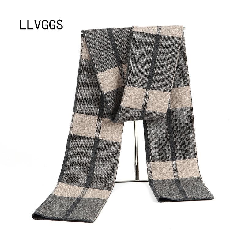 Full Wool Men's Scarf Casual Business Fashion Simple Warm Travel Autumn and Winter Middle-aged 2025
