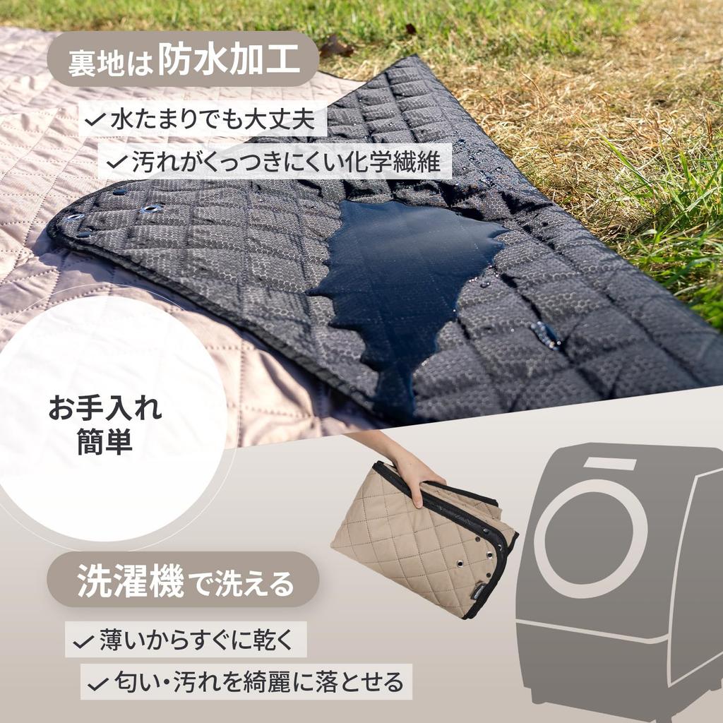 JIMENCE Leisure Sheet, Thick, Storage Bag Included, For 1-3 People, 200 X 150cm, Camping Mat (Brown)