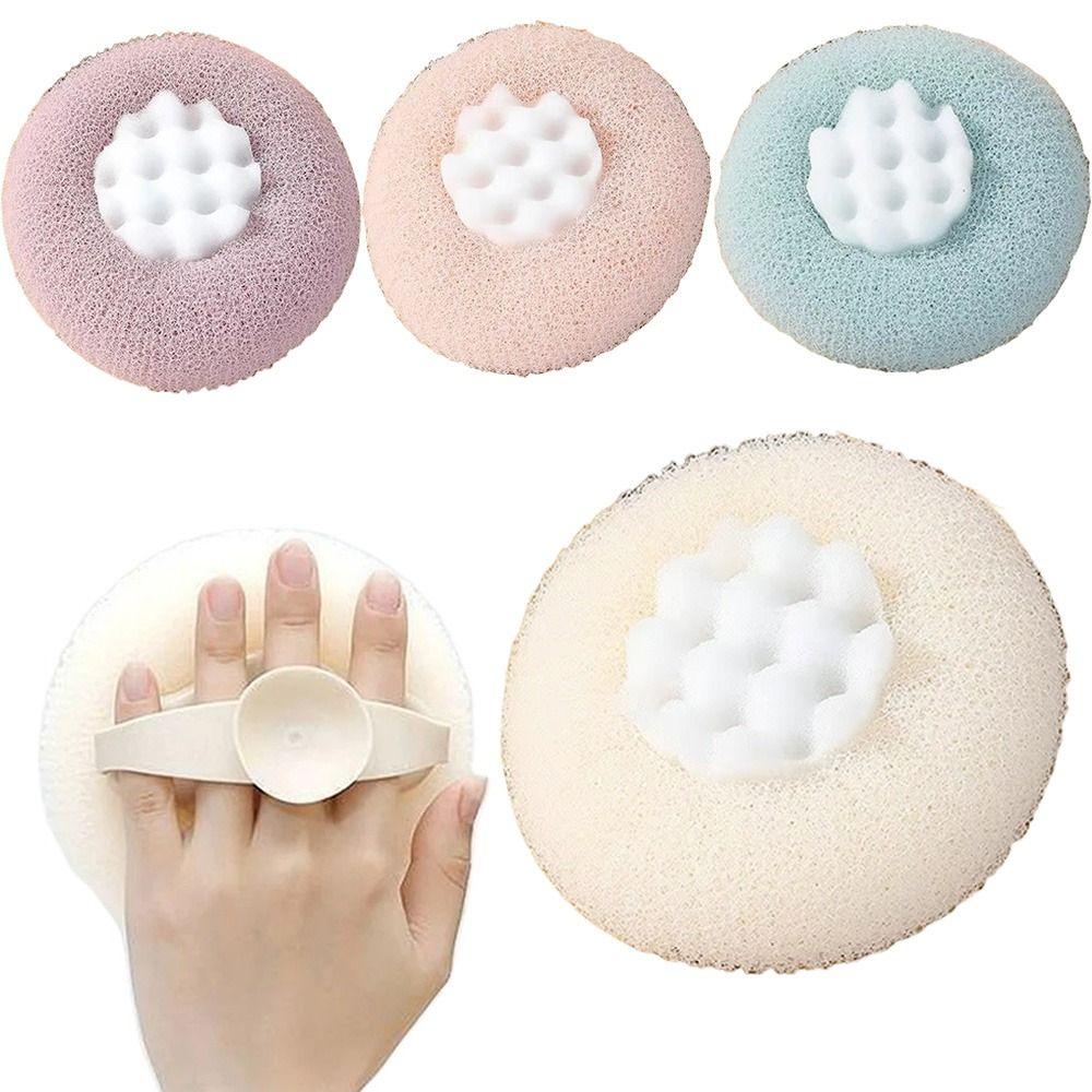 4 Stück mit Gummiband Sonnenblumen Duschschrubber Runde Form Körperpeeling Schwamm Duschwerkzeug