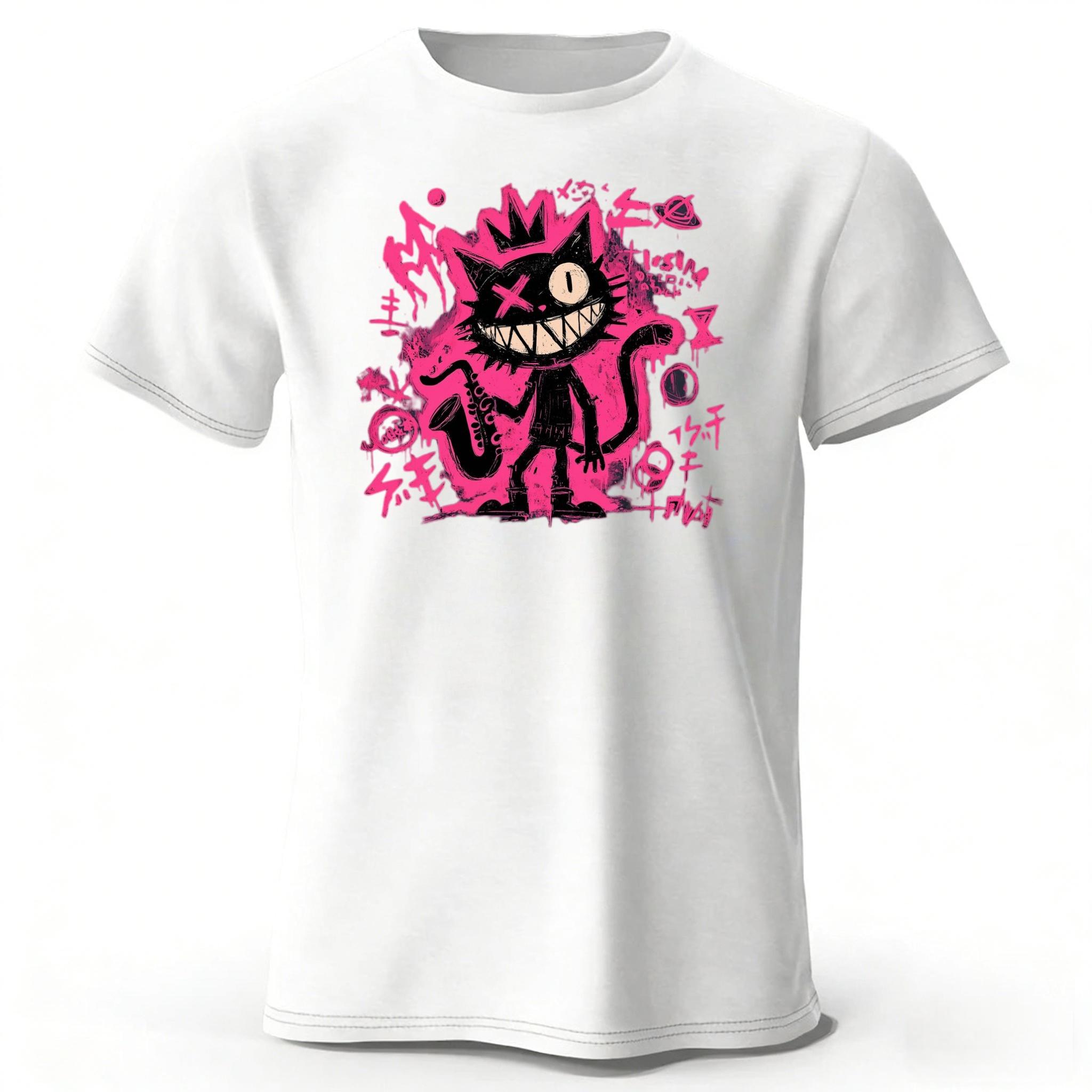 

Summer New Street Graffiti Hip Hop Style Pure Cotton Tshirt Men High Quality Loose Large Breathable Sports Short Sleeve Top 4XL