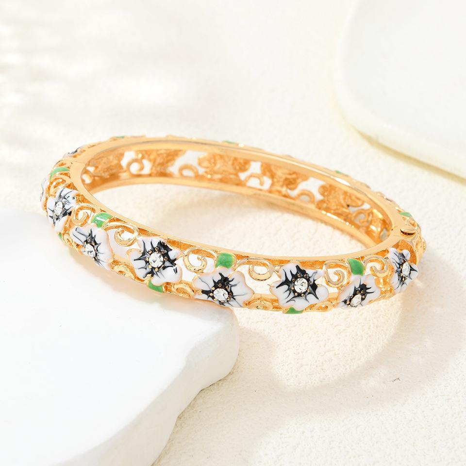 New Cloisonné Fashion Ethnic Style Enamel Hollow Filigree Plated Bracelet