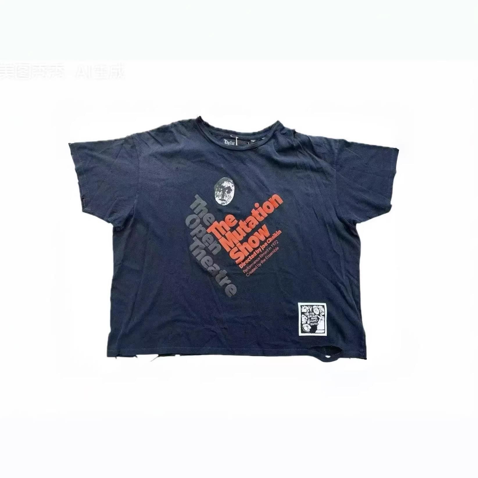 Slogan Short-Sleeved Washing Water T-Shirt For Men And Women S