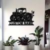Vintage Tractor Metal Wall Sign Family Name Custom Decor Matte Finish