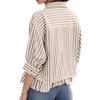Women's Fashion Casual Shirt Ruffle Button Striped T-Shirt Top
