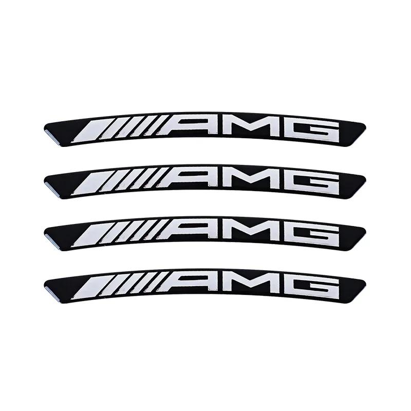 GLC GLB 4pcs AMG Emblem Car Wheel Sticker Rims Cover Decal Accessories For Mercedes Benz Brabus Smart Maybach W204 GLC CLA W20
