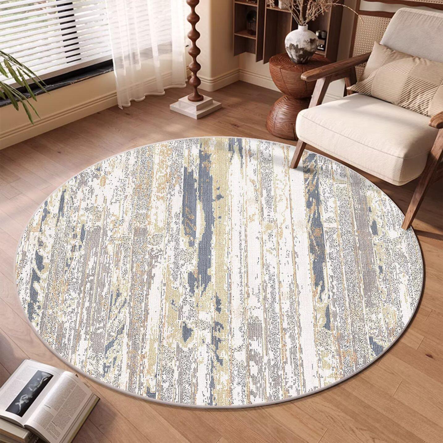 

Modern Abstract Round Carpet Soft Washable Luxury Living Room Decor Sofa Area Rugs Home Floor Mat Lightweight 60*60cm