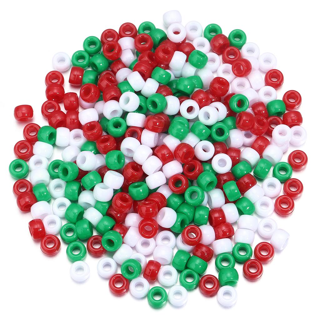 200pcs/lot 9mm Mix Color Acrylic Beads 4mm Big Hole Round Loose Beads For Jewelry Making DIY Necklace Bracelet Craft Accessories